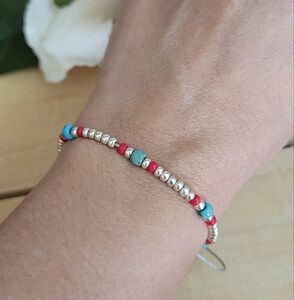 🎇NWT M16 Dainty Beaded Bracelet. MIYUKI / TOHO beads "duracoat". Adjustable